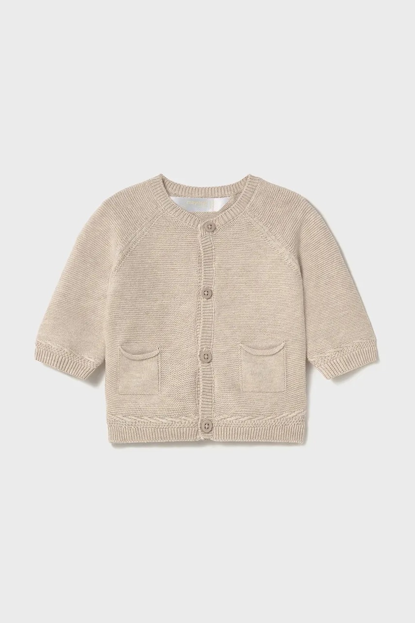 Mayoral Newborn cardigan din bumbac pentru bebelusi culoarea bej, light, 1393