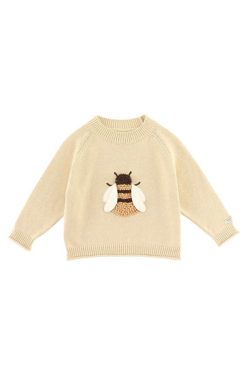 Хлопковый свитер для младенцев Donsje Valenthe Sweater Bee цвет бежевый лёгкий 4098401