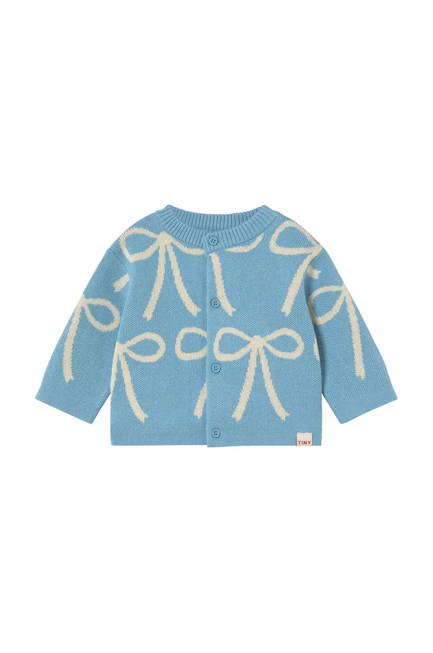 Tinycottons cardigan din bumbac pentru bebeluși BOWS CARDIGAN BABY light, SS25-323