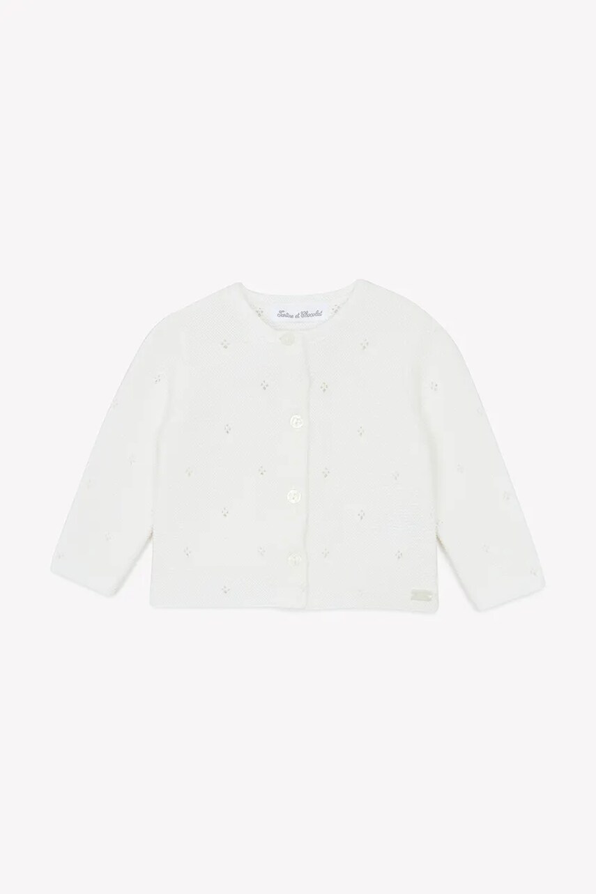 Tartine et Chocolat cardigan din bumbac pentru bebelusi culoarea alb, light, CA18010