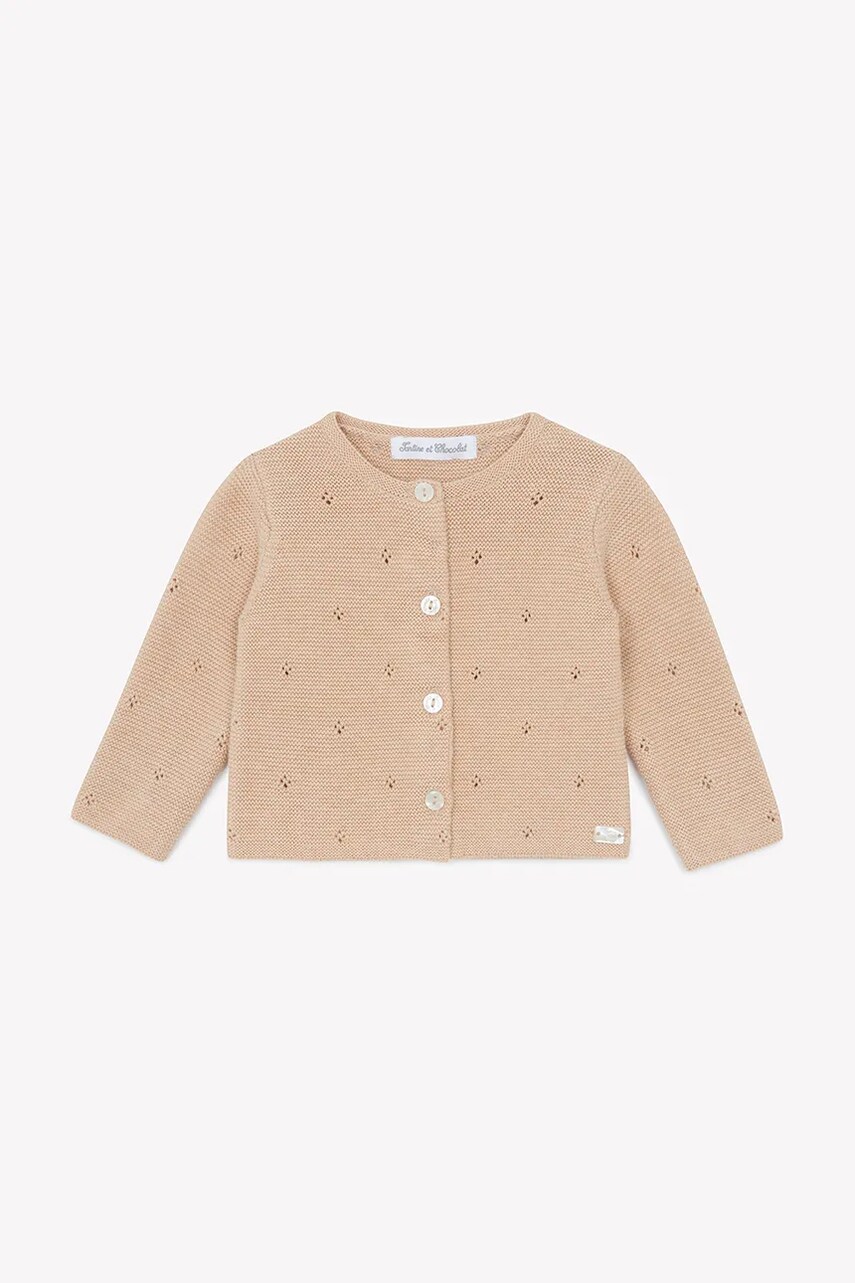 Tartine et Chocolat cardigan din bumbac pentru bebelusi culoarea bej, light, CA18010