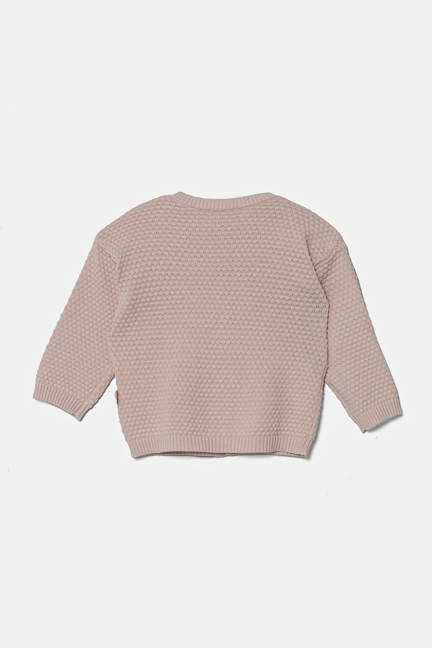 Детский хлопковый кардиган United Colors of Benetton цвет розовый лёгкий 1294A500Y
