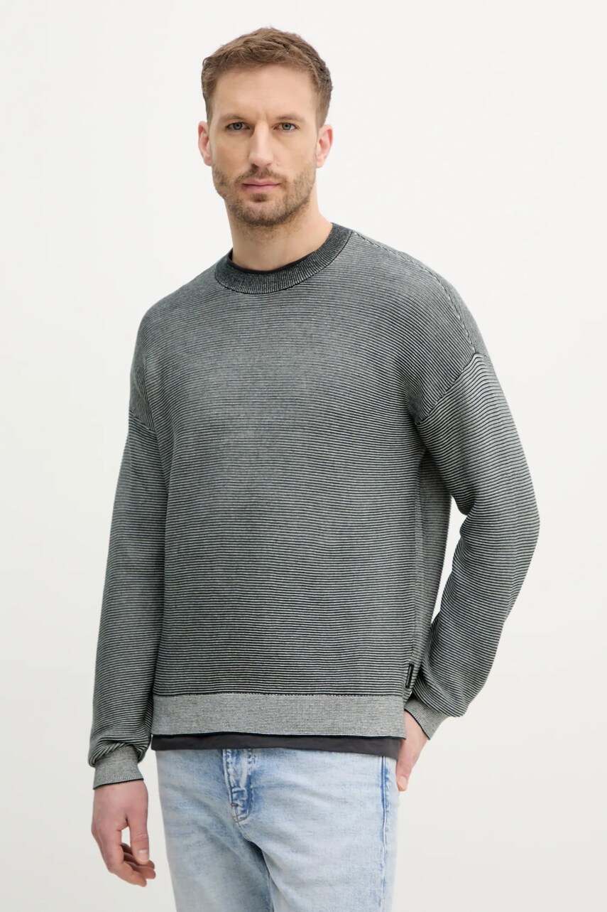 Armani Exchange pulover de bumbac barbati, culoarea verde, XM000183 AF11960