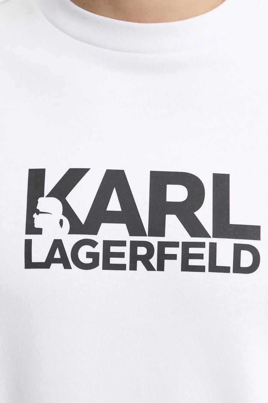 Бавовняна кофта Karl Lagerfeld чоловіча колір білий з принтом 551917.705091 