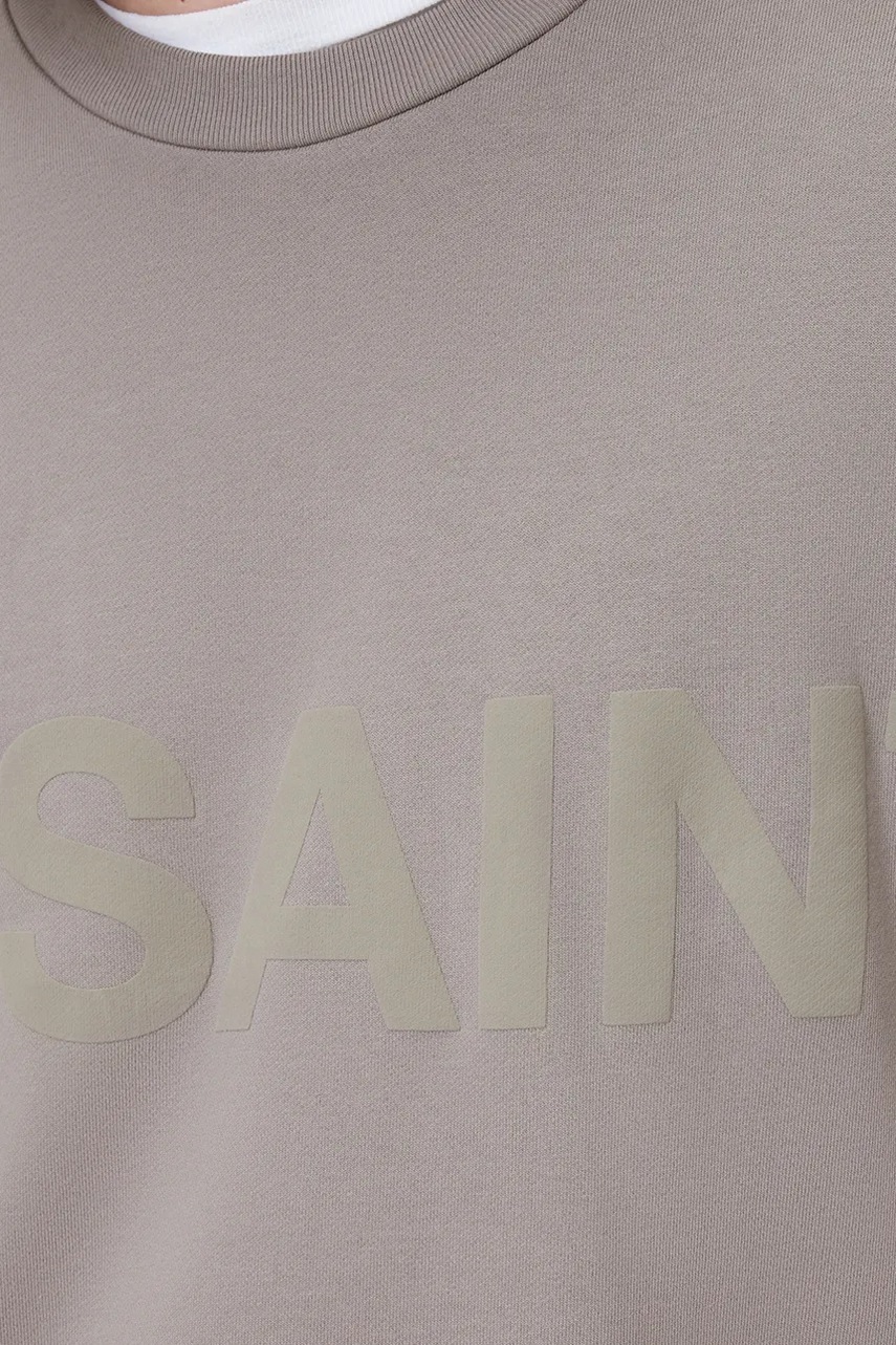 Хлопковая кофта AllSaints BIGGY мужской цвет бежевый с принтом M029NA Хлопковая кофта AllSaints BIGGY мужской цвет бежевый с принтом M029NA