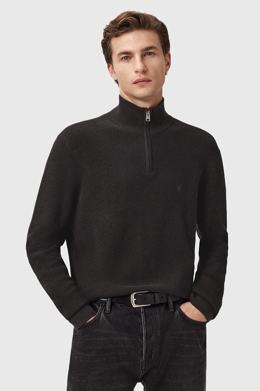 AllSaints pulover din amestec de lână ASPEN culoarea gri, cu turtleneck, M090KB