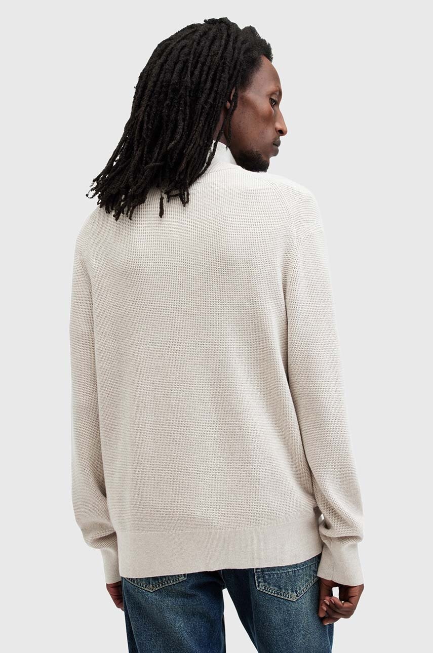 AllSaints gyapjúkeverék pulóver ASPEN férfi, szürke, garbónyakú, M090KB termék 2. képe