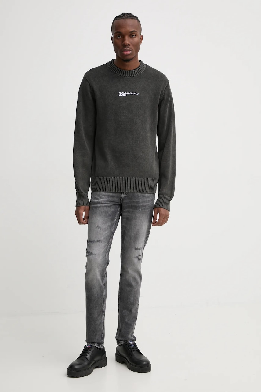 Хлопковый свитер Karl Lagerfeld Jeans цвет серый A1M18020 Хлопковый свитер Karl Lagerfeld Jeans цвет серый A1M18020
