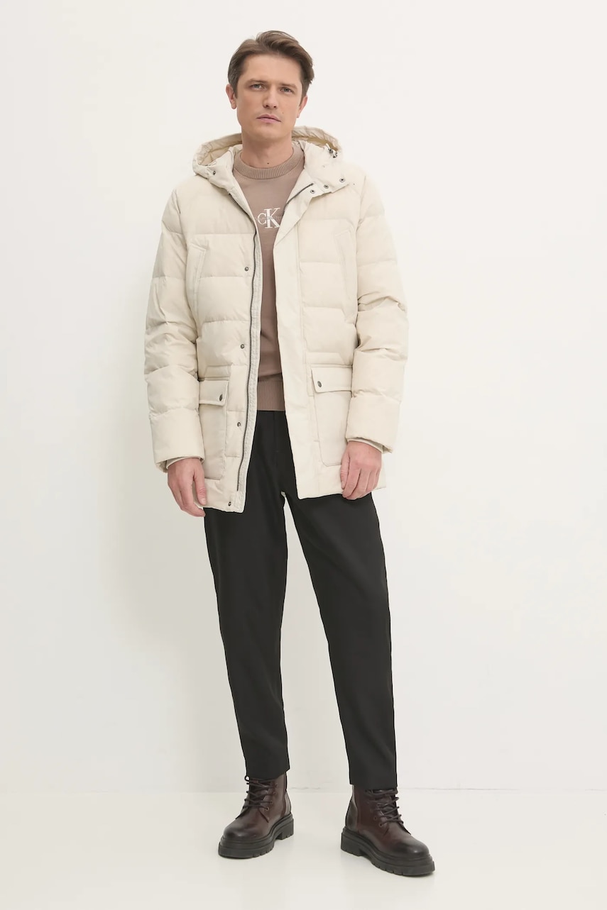 Хлопковый свитер Calvin Klein Jeans цвет коричневый лёгкий J30J327404 Хлопковый свитер Calvin Klein Jeans цвет коричневый лёгкий J30J327404