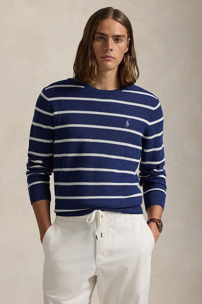 Levně Bavlněný svetr Polo Ralph Lauren modrá barva, 710955764