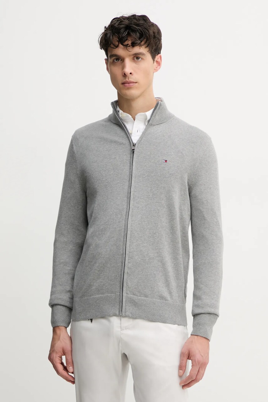 Levně Bavlněný svetr Tommy Hilfiger šedá barva, MW0MW36517