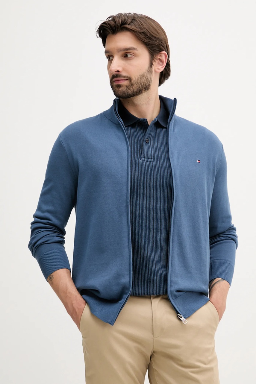 Levně Bavlněný svetr Tommy Hilfiger modrá barva, MW0MW36517