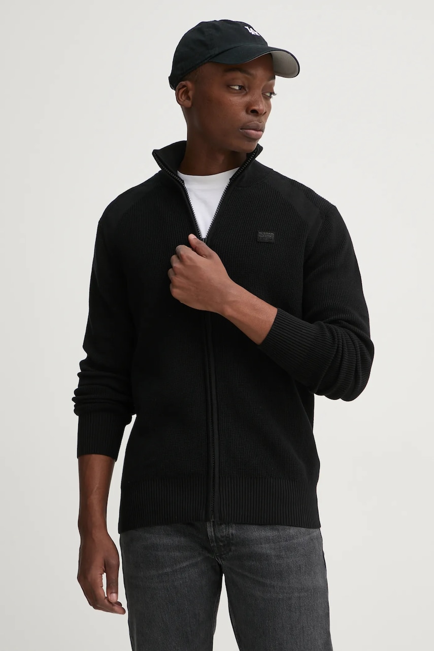 G-Star Raw cardigan din bumbac culoarea negru, D25746-C868 G-Star Raw cardigan din bumbac culoarea negru, D25746-C868