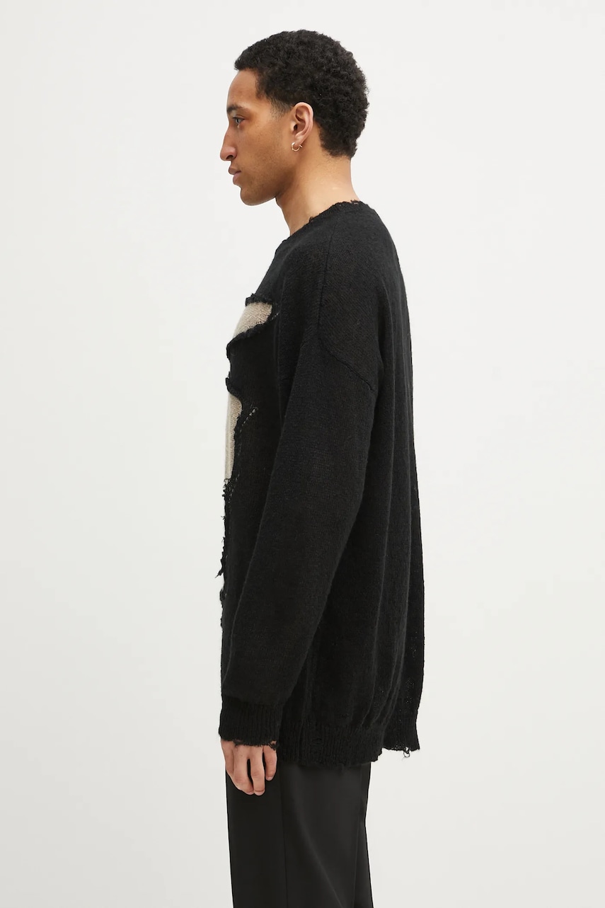 Свитер с примесью шерсти MM6 Maison Margiela мужской цвет чёрный SH0HL0019 Свитер с примесью шерсти MM6 Maison Margiela мужской цвет чёрный SH0HL0019
