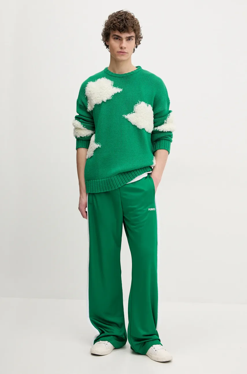 Шерстяной свитер Fiorucci Cloud Sweater мужской цвет зелёный тёплый U02SPKSW335KN03GN02 Шерстяной свитер Fiorucci Cloud Sweater мужской цвет зелёный тёплый U02SPKSW335KN03GN02