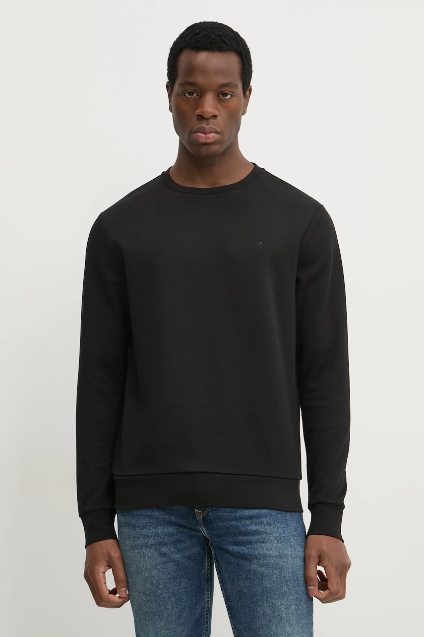 Hackett London bluza barbati, culoarea negru, neted, HM581165 Hackett London bluza barbati, culoarea negru, neted, HM581165