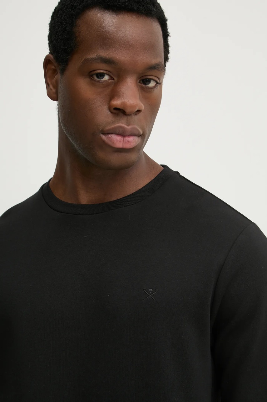 Μπλούζα Hackett London χρώμα: μαύρο, HM581165 φωτογραφία