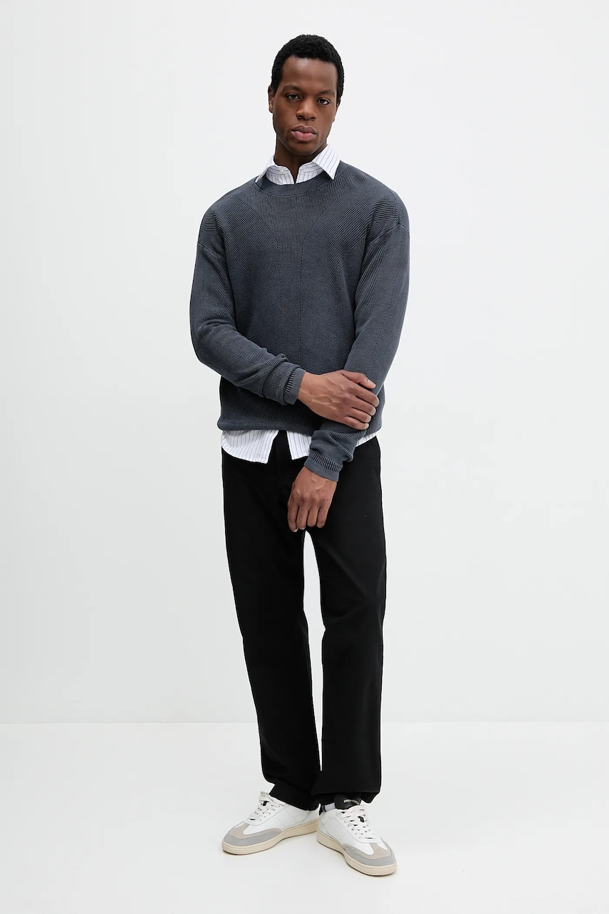 Хлопковый свитер United Colors of Benetton цвет синий 10C1U109K Хлопковый свитер United Colors of Benetton цвет синий 10C1U109K