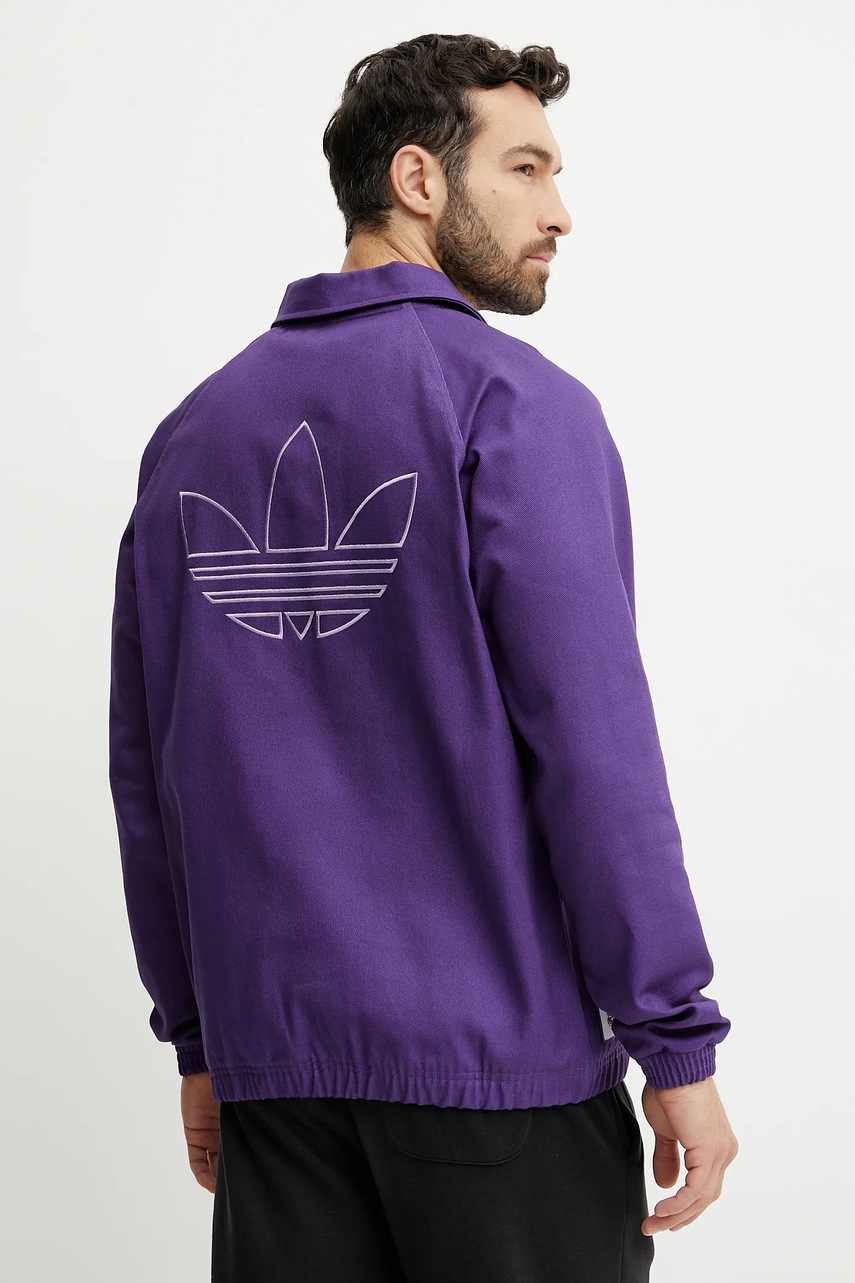 adidas Originals pamut melegítőfelső REAL ICON DTOP lila, nyomott mintás, JF2578 termék 2. képe