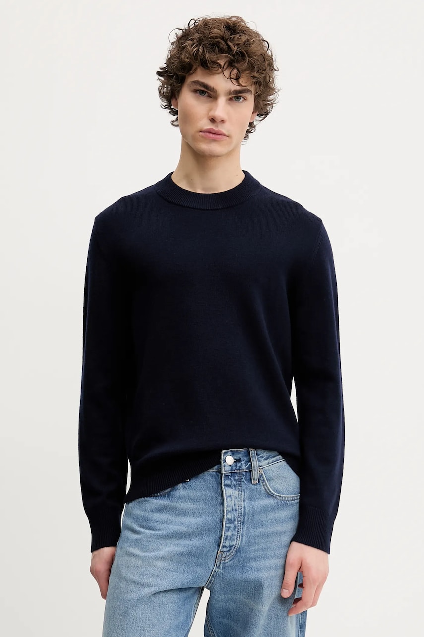 Sunflower pulover de lana barbati, culoarea albastru marin, light, 3039