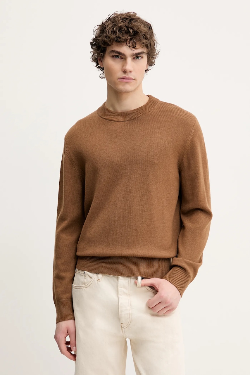 Sunflower pulover de lana barbati, culoarea maro, light, 3039