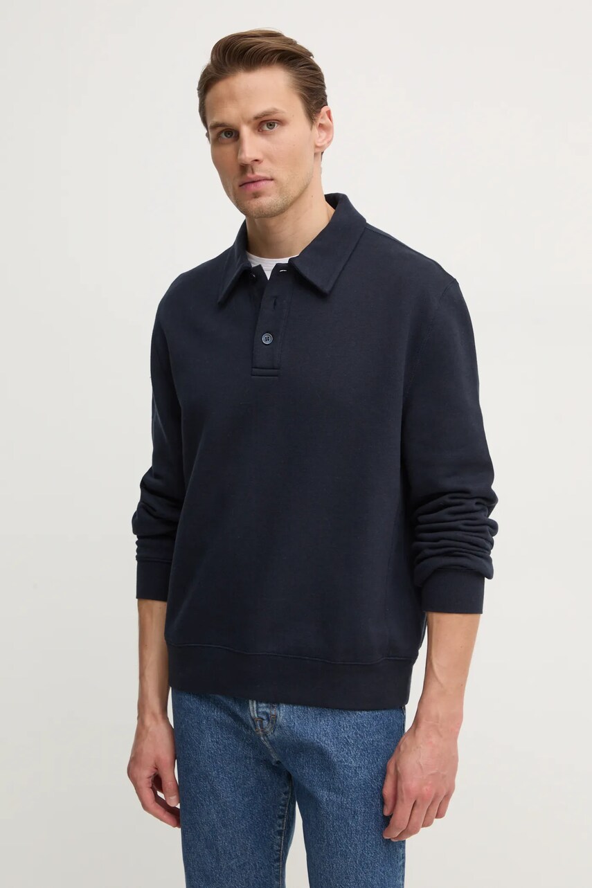 Filippa K bluza barbati, culoarea albastru marin, neted, 31166