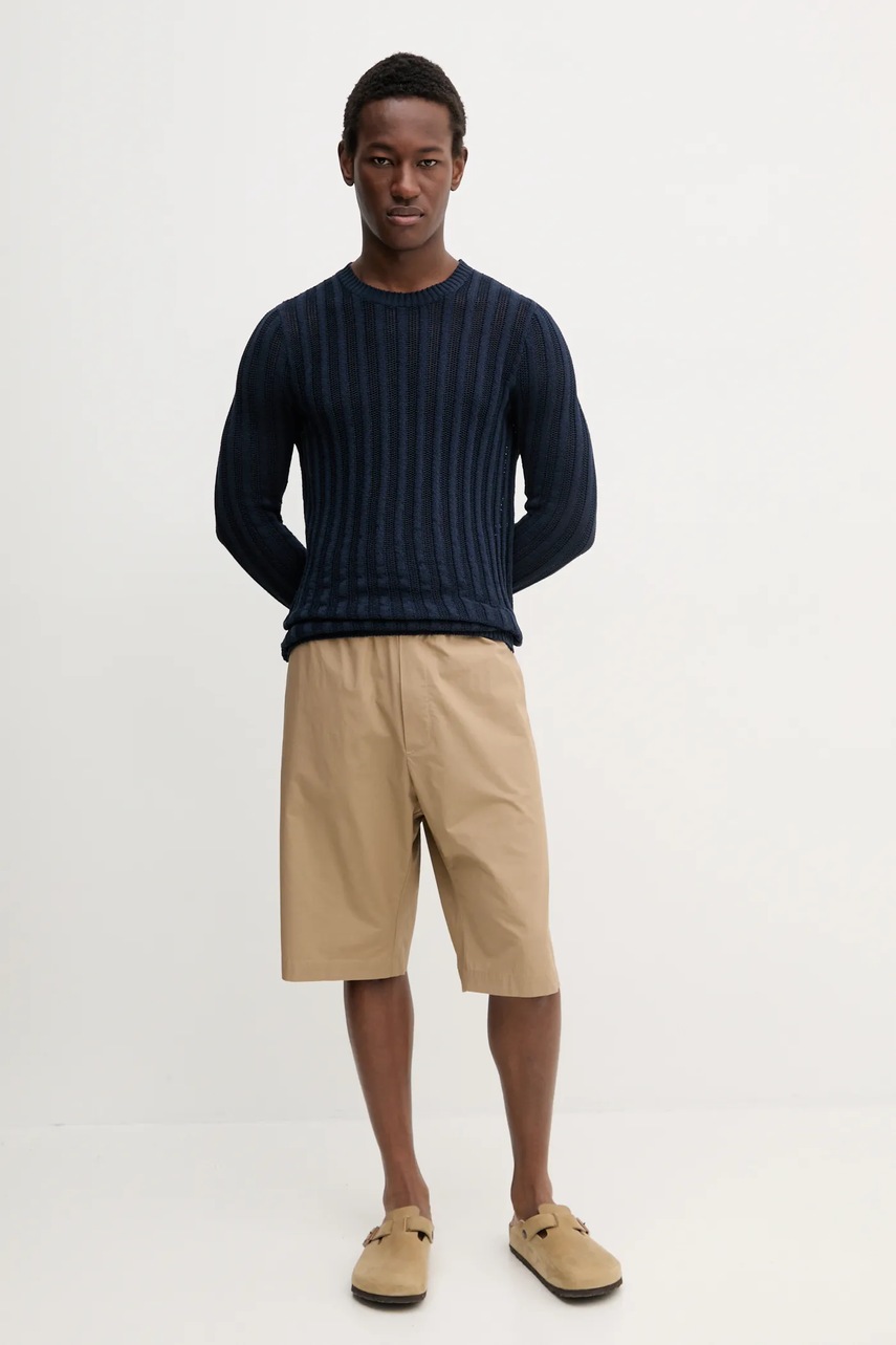 Хлопковый свитер BARENA VENEZIA Camicia Mola мужской цвет синий лёгкий KNU5111.2741 Хлопковый свитер BARENA VENEZIA Camicia Mola мужской цвет синий лёгкий KNU5111.2741