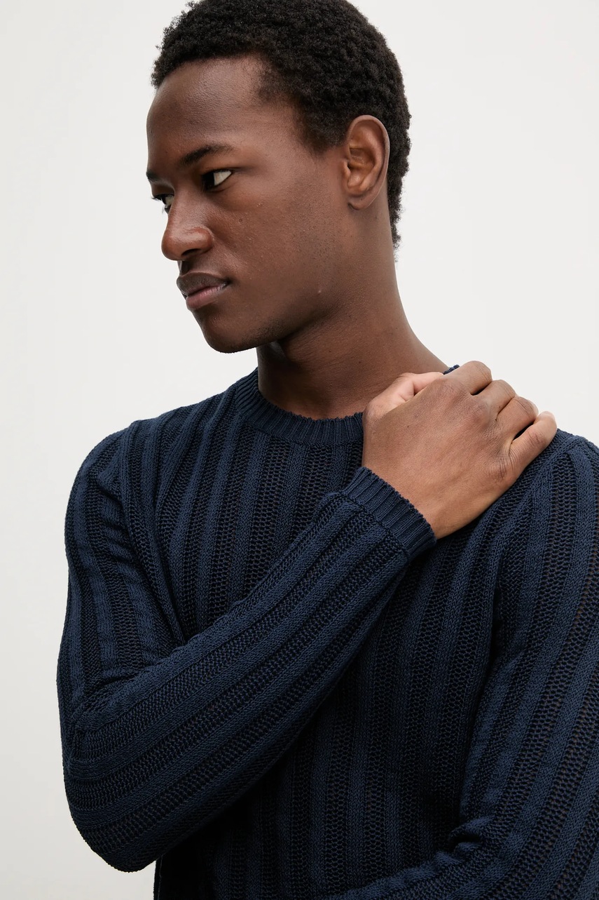 Βαμβακερό πουλόβερ BARENA VENEZIA Camicia Mola ανδρικό, χρώμα: ναυτικό μπλε, KNU5111.2741 φωτογραφία