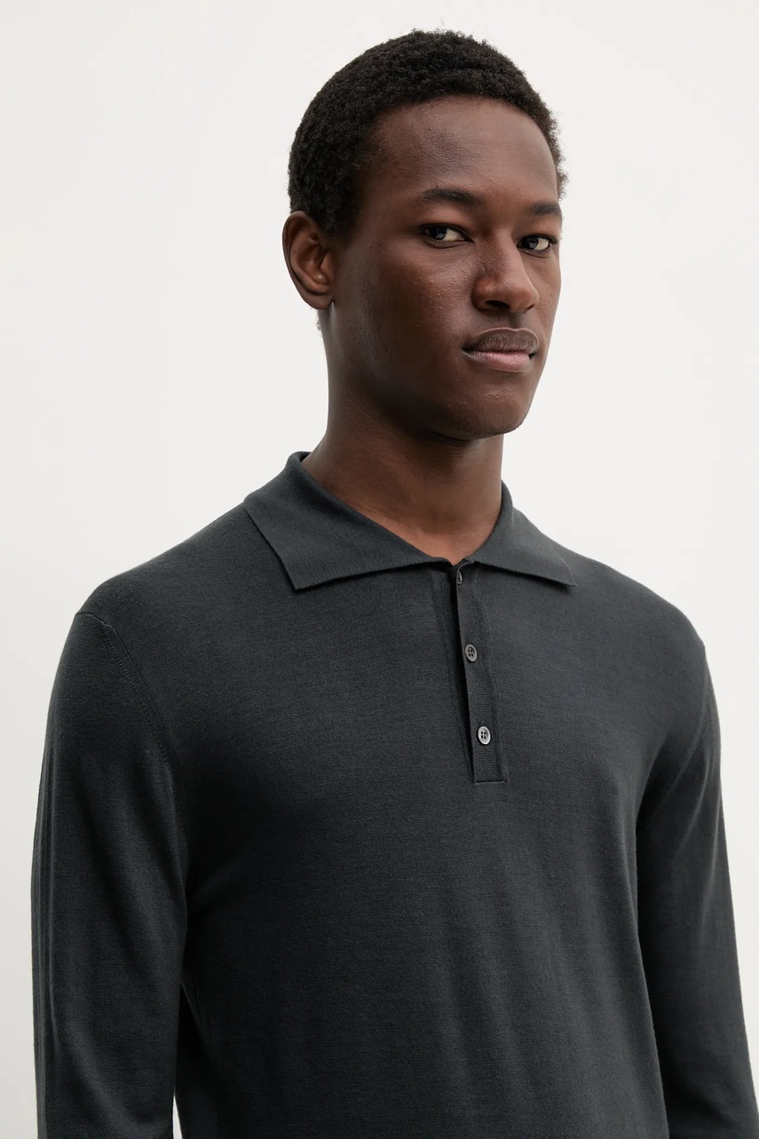 Μάλλινο πουλόβερ BARENA VENEZIA Camicia Mola ανδρικό, χρώμα: μαύρο, KNU5114.429 φωτογραφία