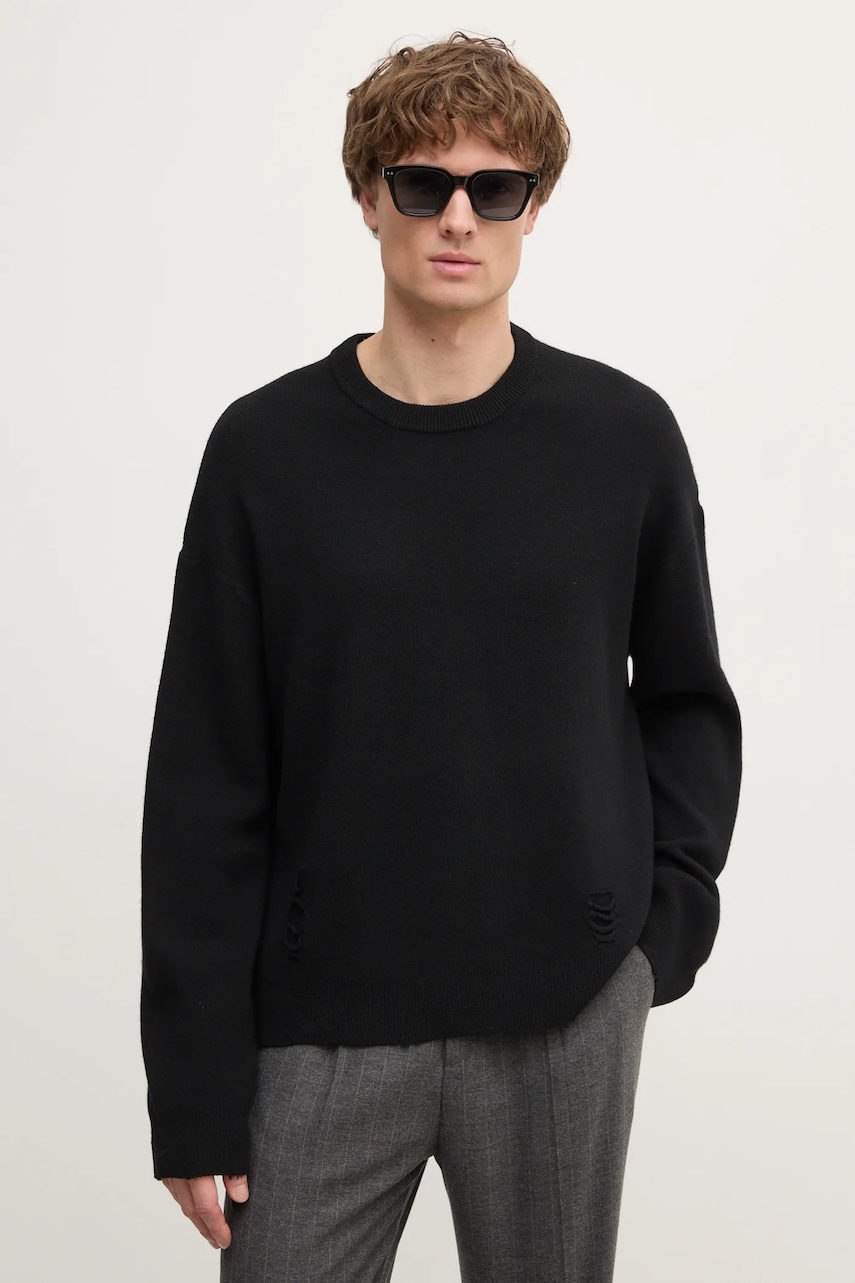 ZADIG&VOLTAIRE pulover de lana barbati, culoarea negru, călduros, KMSW00711