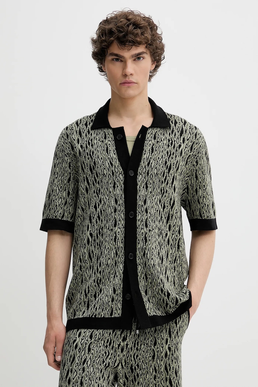 HUGO cardigan culoarea verde, 50536665