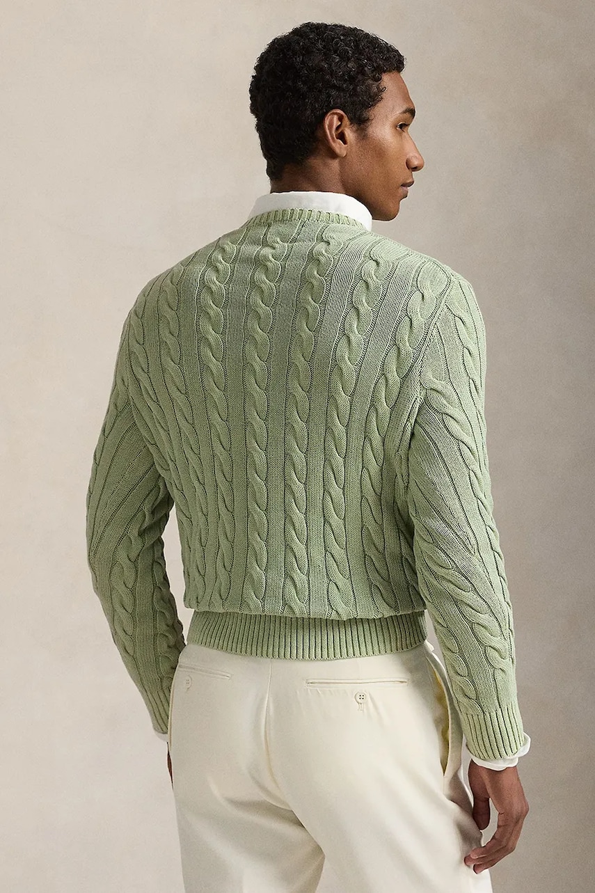 Хлопковый свитер Polo Ralph Lauren Pullover мужской цвет зелёный 710965867 Хлопковый свитер Polo Ralph Lauren Pullover мужской цвет зелёный 710965867
