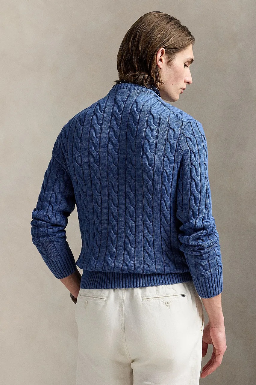 Хлопковый свитер Polo Ralph Lauren Pullover мужской цвет синий  710972300