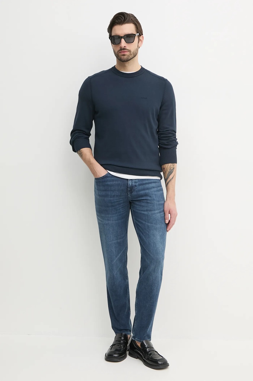 Свитер BOSS Orange мужской цвет синий лёгкий 50508766 Свитер BOSS Orange мужской цвет синий лёгкий 50508766