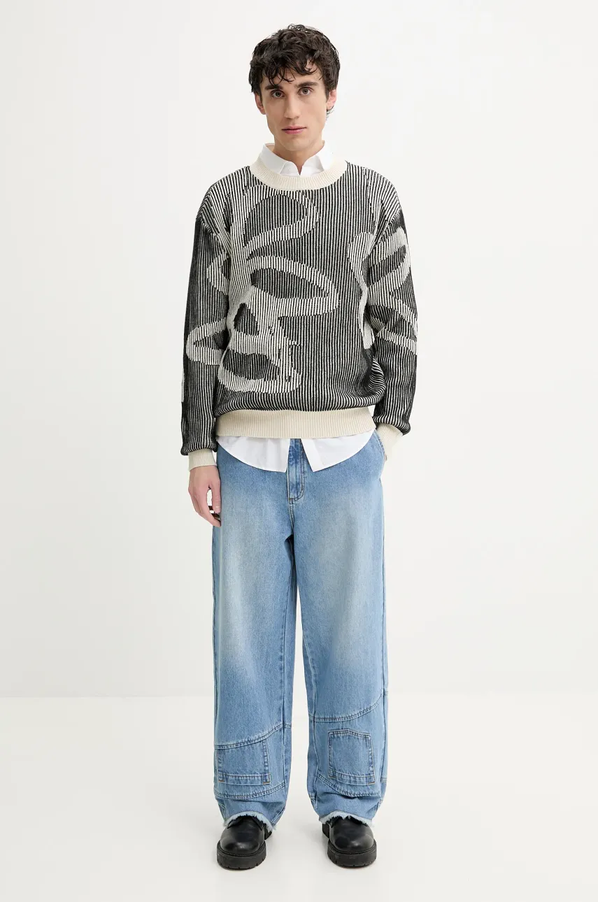 Хлопковый свитер Desigual SALAMANCA мужской цвет чёрный  25SMJF08 Хлопковый свитер Desigual SALAMANCA мужской цвет чёрный  25SMJF08