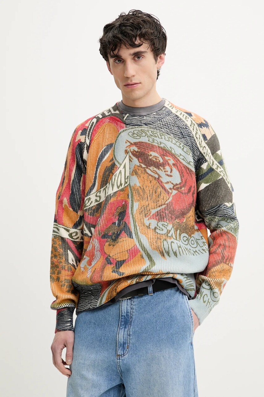 Desigual pulover AMA barbati, culoarea portocaliu, 25SMJF11