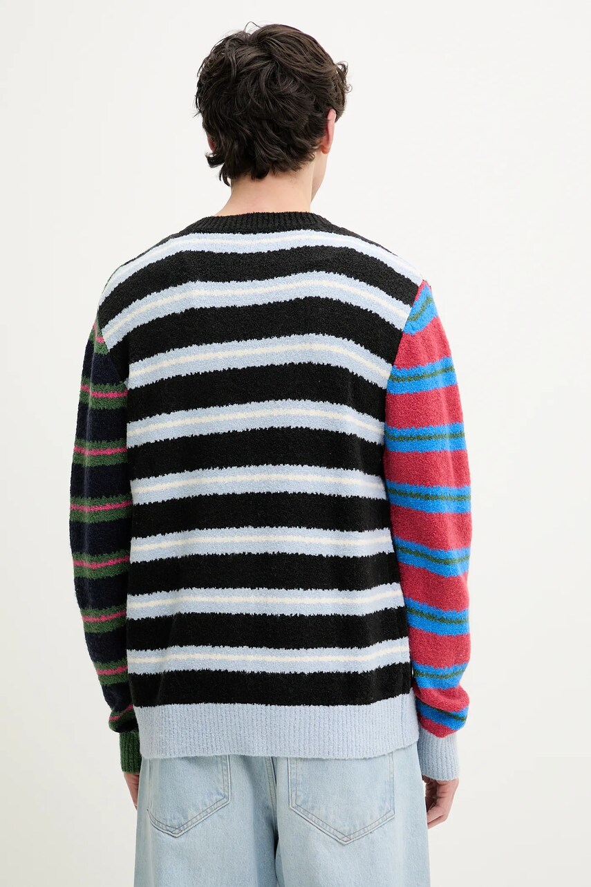 Desigual kardigán gyapjú keverékből MIDSTRIPES fekete, férfi, 25SMJK02 termék 2. képe