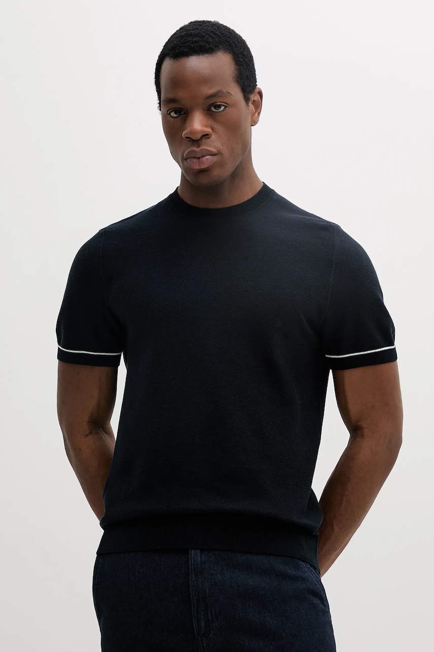 BOSS tricou culoarea bleumarin, uni, 50537642