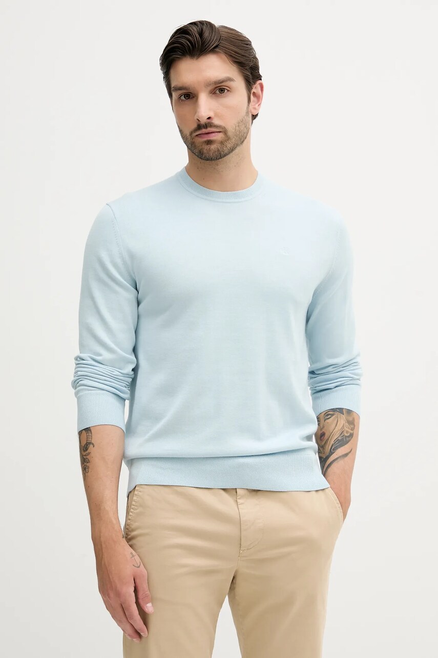 Levně Bavlněný svetr Calvin Klein pánský, bílá barva, LV040BM343