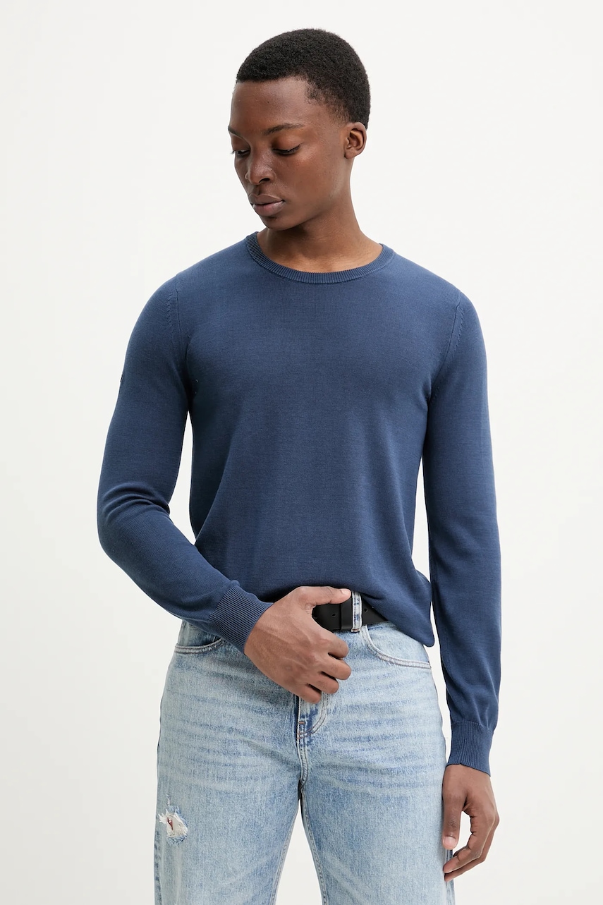 Superdry pulover barbati, culoarea albastru marin, light, M6110667A-C2Y