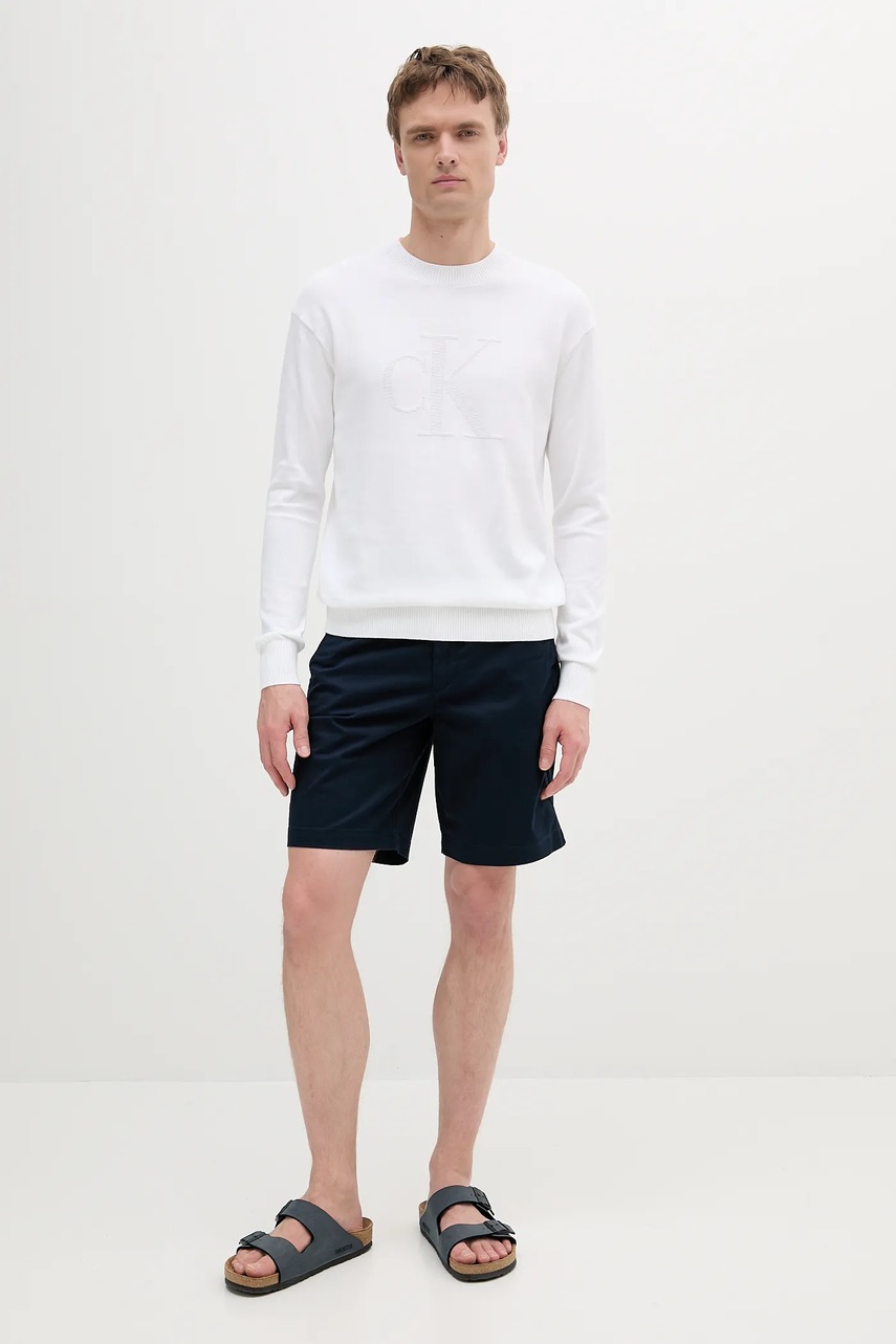 Хлопковый свитер Calvin Klein Jeans цвет бежевый J30J327278 Хлопковый свитер Calvin Klein Jeans цвет бежевый J30J327278