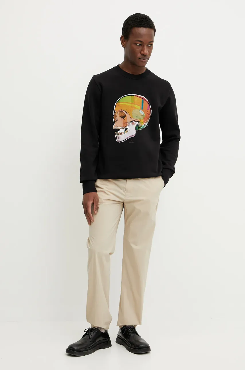 Хлопковая кофта PS Paul Smith мужская цвет чёрный с принтом M2R.027R.PP5119 Хлопковая кофта PS Paul Smith мужская цвет чёрный с принтом M2R.027R.PP5119