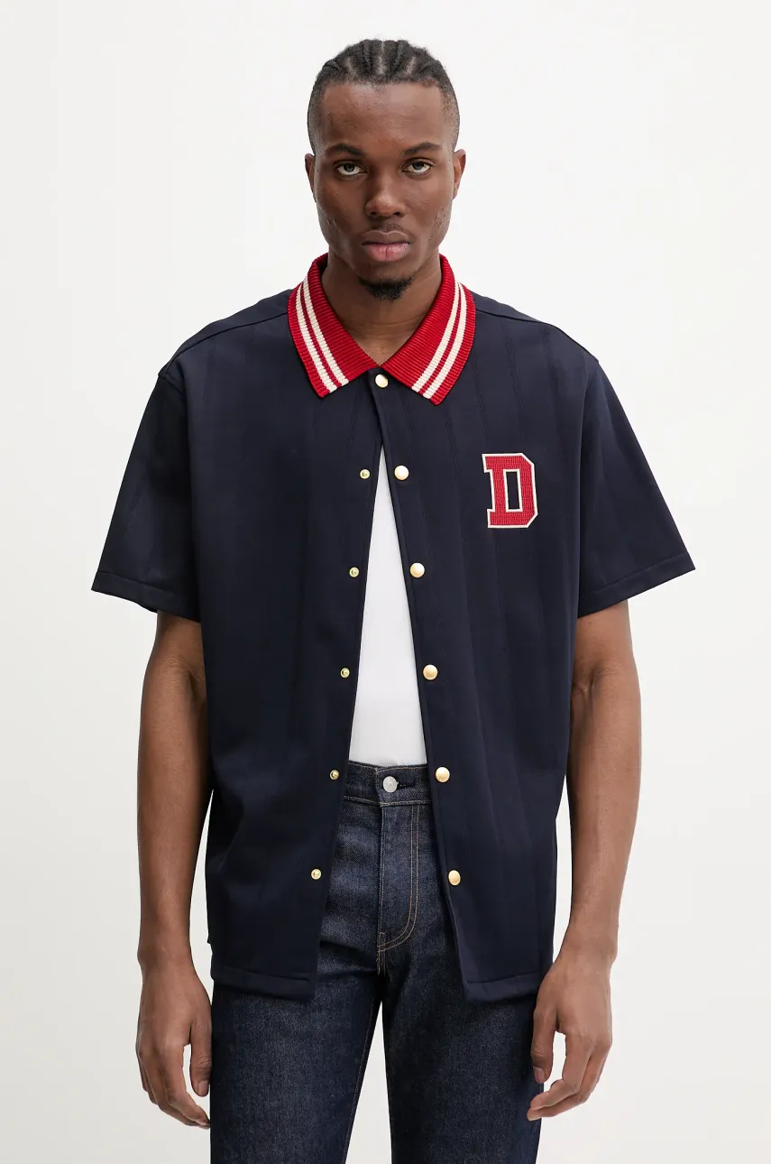 Drôle de Monsieur cămașă La Chemise Drule Sport barbati, culoarea bleumarin, relaxed, G-SH221-PL160-NY