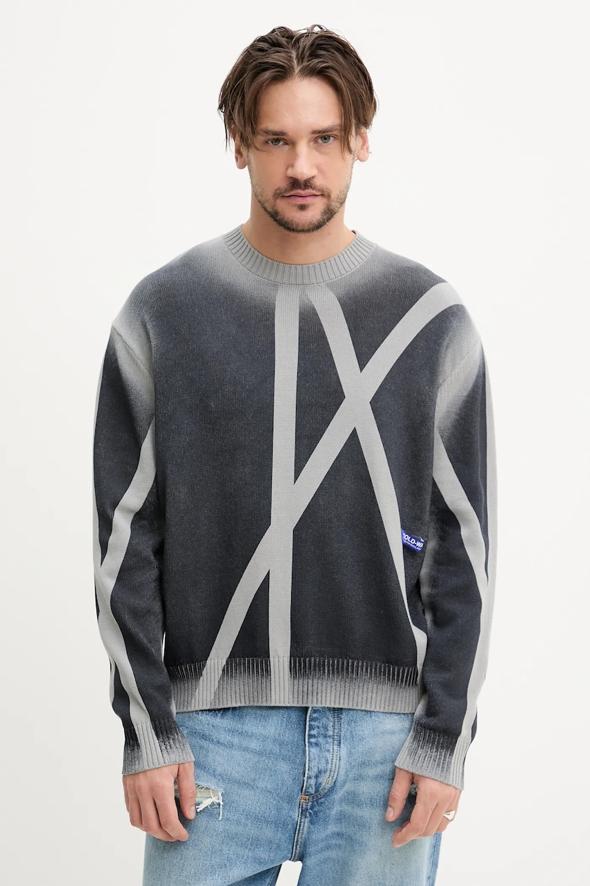 A-COLD-WALL* pulover de bumbac barbati, culoarea gri, light, ACWMK196