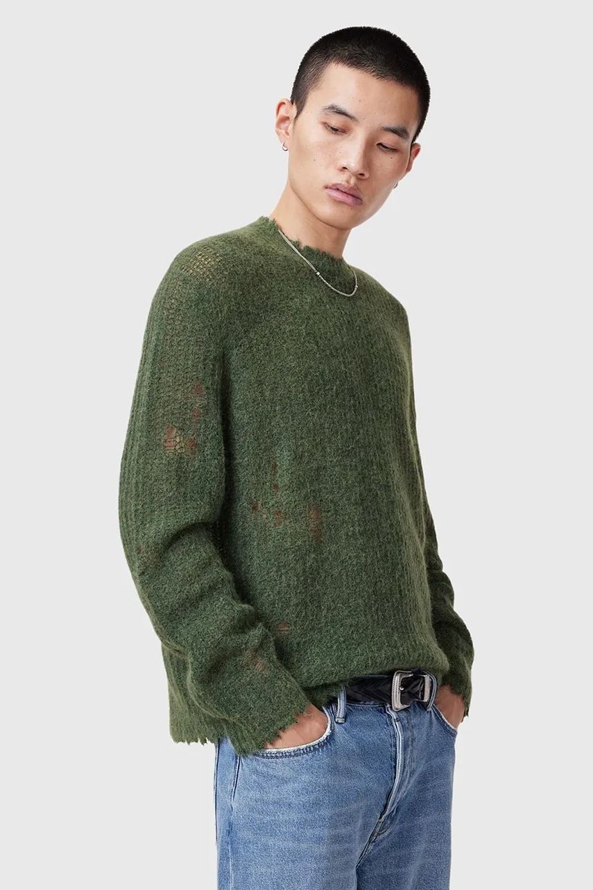 Svetr z vlněné směsi AllSaints BLEAKER (obrázek 6)