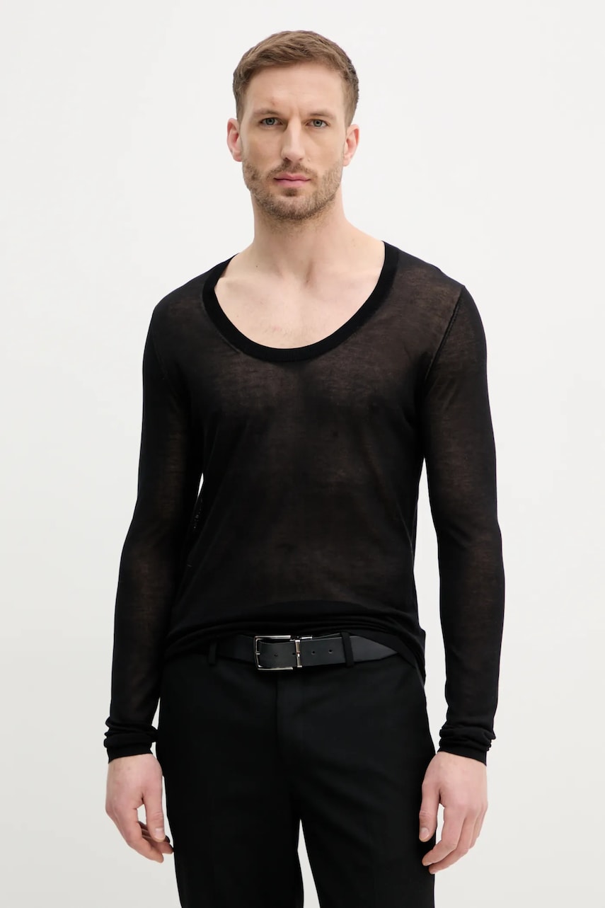 Karl Lagerfeld pulover KL STUDIO barbati, culoarea negru, light, 552308.655018 Karl Lagerfeld pulover KL STUDIO barbati, culoarea negru, light, 552308.655018