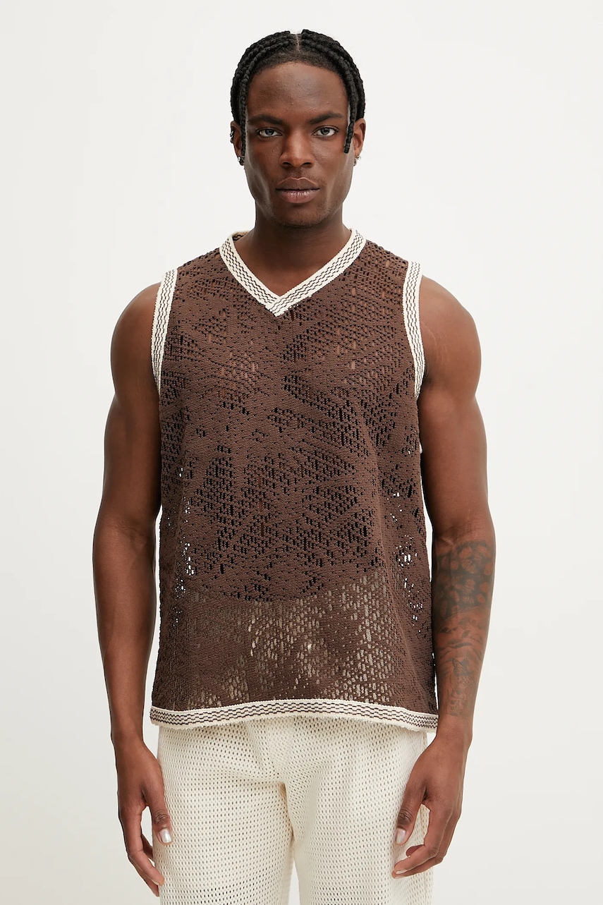 OAS vestă bărbați, culoarea maro, călduros, 7203