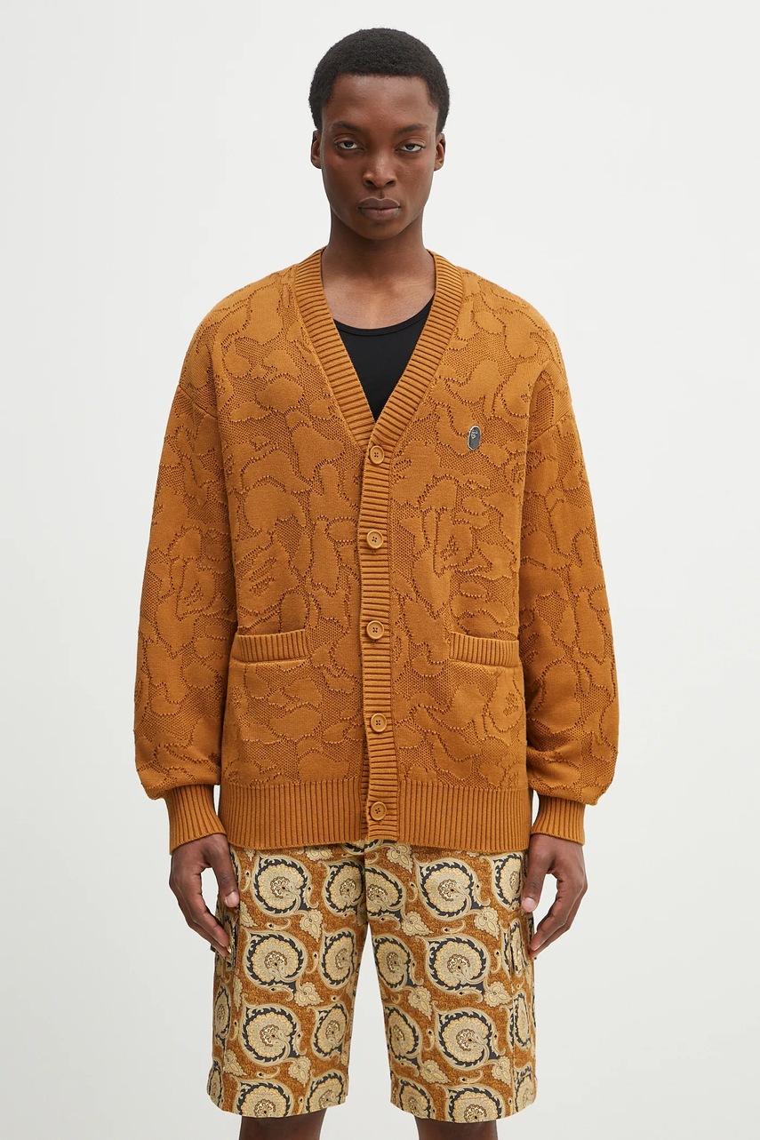 A Bathing Ape cardigan din bumbac Solid Camo Jacquard One Point
