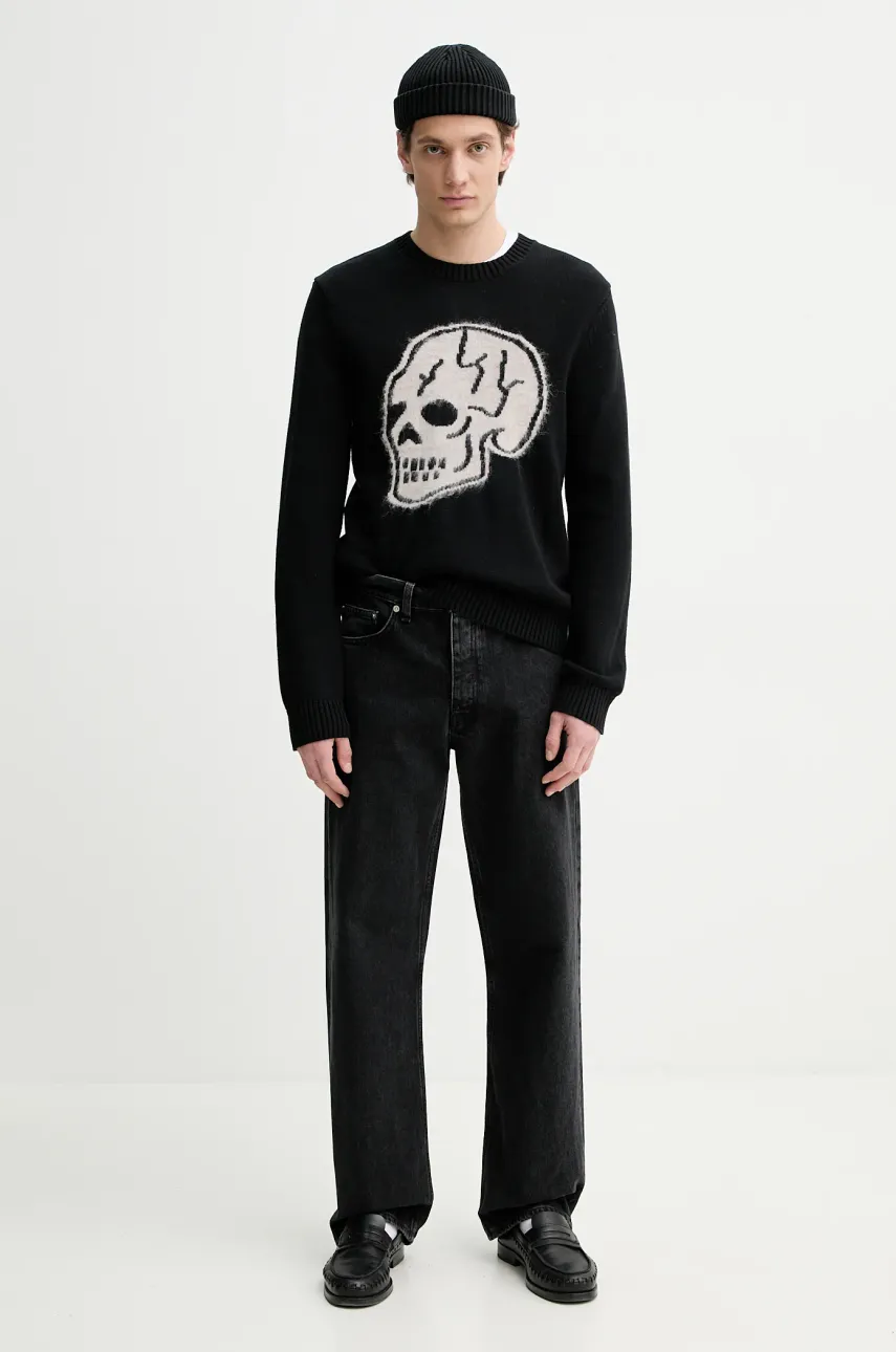 Свитер с примесью шерсти The Kooples мужской цвет чёрный HPUL30003K Свитер с примесью шерсти The Kooples мужской цвет чёрный HPUL30003K