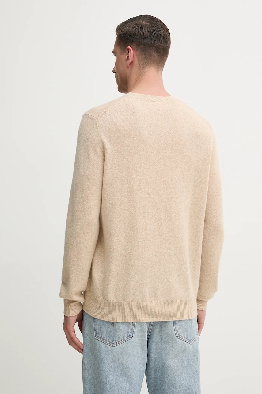 Πουλόβερ κασμίρ FROM FUTURE ανδρικό, χρώμα: μπεζ, MPR02730 φωτογραφία